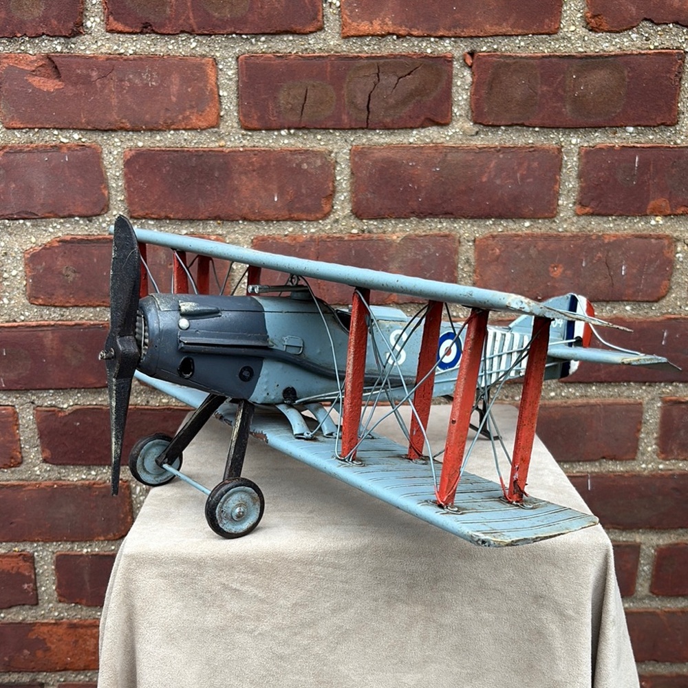 Vintage Replica WW1 RAF Fighter D-8084 Model Bi-Plane wingspan 19.5 in